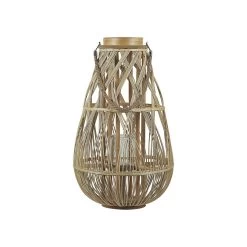 Beliani Windlichtzuilen TONGA - Lichte Houtkleur Bamboehout