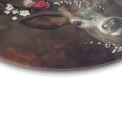 Glasschilderij Hert Ø 70 Cm Bruin -Home Decoration Store 1957662954 0103