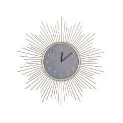 Beliani Wandklok SOLURA - Goud Ijzer