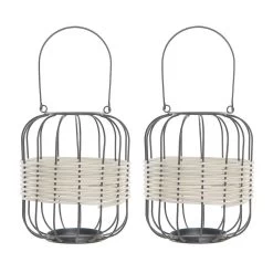 Items Lantaarn - Kaarshouder - Metaal Met Rotan - Zwart - 23 Cm -Home Decoration Store 1da717f3beb44473a7541e10752e56e3