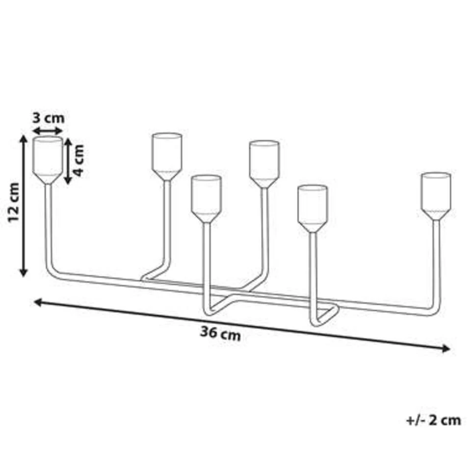 Beliani Kandelaar BANGKA - Zwart Metaal 3 Beliani Kandelaar BANGKA - Zwart Metaal - Afbeelding 3