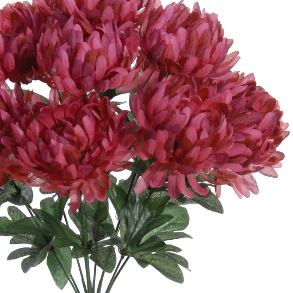 Louis Maes Kunstbloemen Boeket Rozen - Donkerood - H45 Cm 2 Louis Maes Kunstbloemen Boeket Rozen - Donkerood - H45 Cm - Afbeelding 2