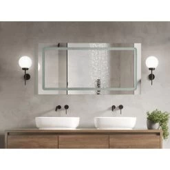 Beliani Badkamerspiegel BENOUVILLE - Zilver Glas -Home Decoration Store 2c3aa4b3ca7b468d9cfea0998a33c5ff