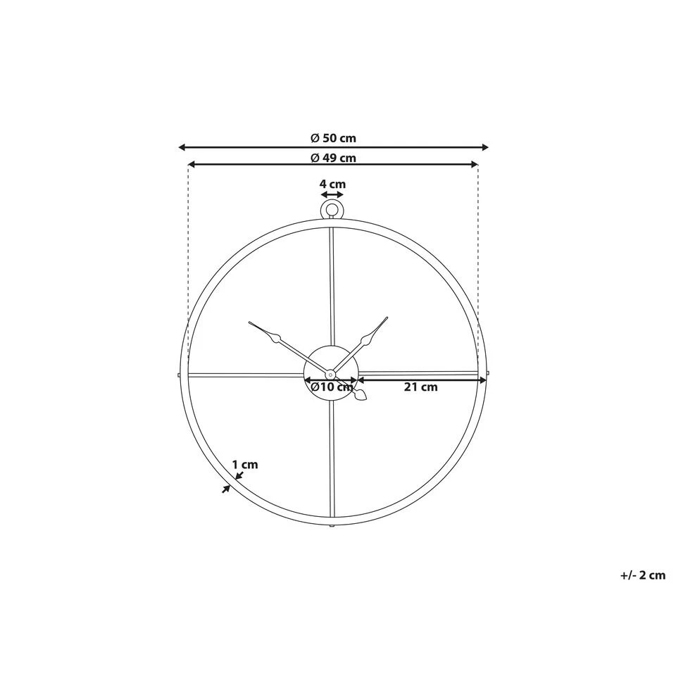 Beliani Wandklok ZUCHWIL - Goud Ijzer 3 Beliani Wandklok ZUCHWIL - Goud Ijzer - Afbeelding 3
