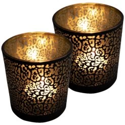 Mars & More Waxinelichthouder - Zwart - Glas - Jaguar Print - 8 Cm -Home Decoration Store 420ce858305049c28a13fe8e226cfd08