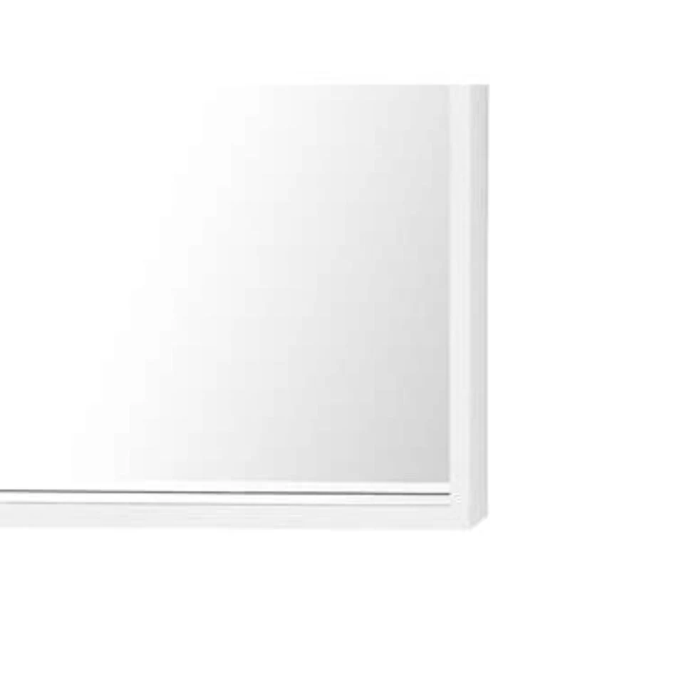 Beliani Wandspiegel BRIGNOLES - Wit Synthetisch Materiaal 4 Beliani Wandspiegel BRIGNOLES - Wit Synthetisch Materiaal - Afbeelding 4
