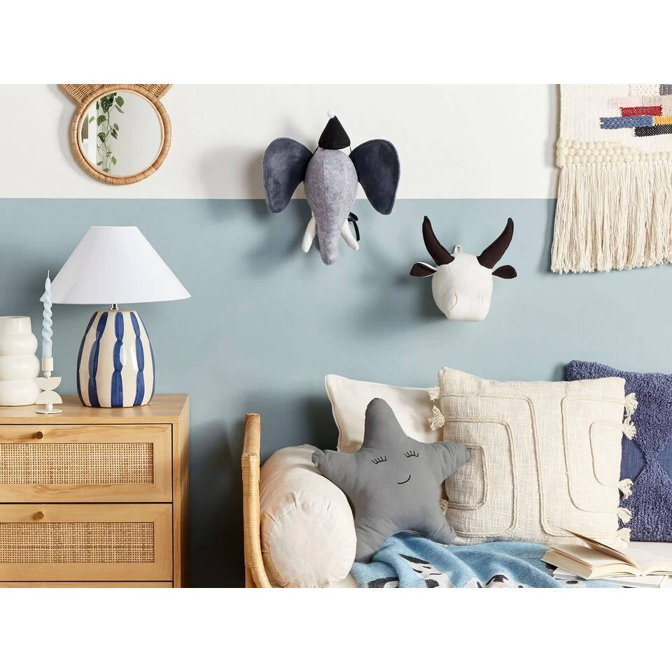 Beliani Wanddecoratie GEOFFREY - Wit Vilt, Katoen 2 Beliani Wanddecoratie GEOFFREY - Wit Vilt, Katoen - Afbeelding 2