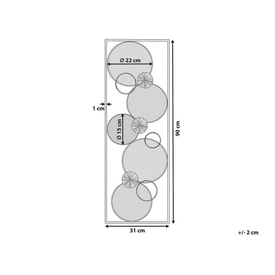 Beliani Wanddecoratie TUNGSTEN - Goud Metaal 3 Beliani Wanddecoratie TUNGSTEN - Goud Metaal - Afbeelding 3