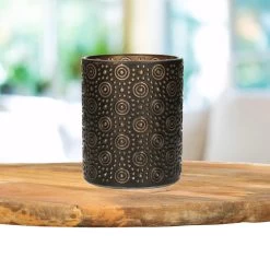 Countryfield Theelichthouder/kaarsenhouder - Zwart/brons - H12 Cm -Home Decoration Store 5237677756384be680e509175faad4da