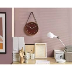Beliani Wandklok RENENS - Donkere Houtkleur Mdf -Home Decoration Store 57fa7f47f67d4d58a7962857dd33866a