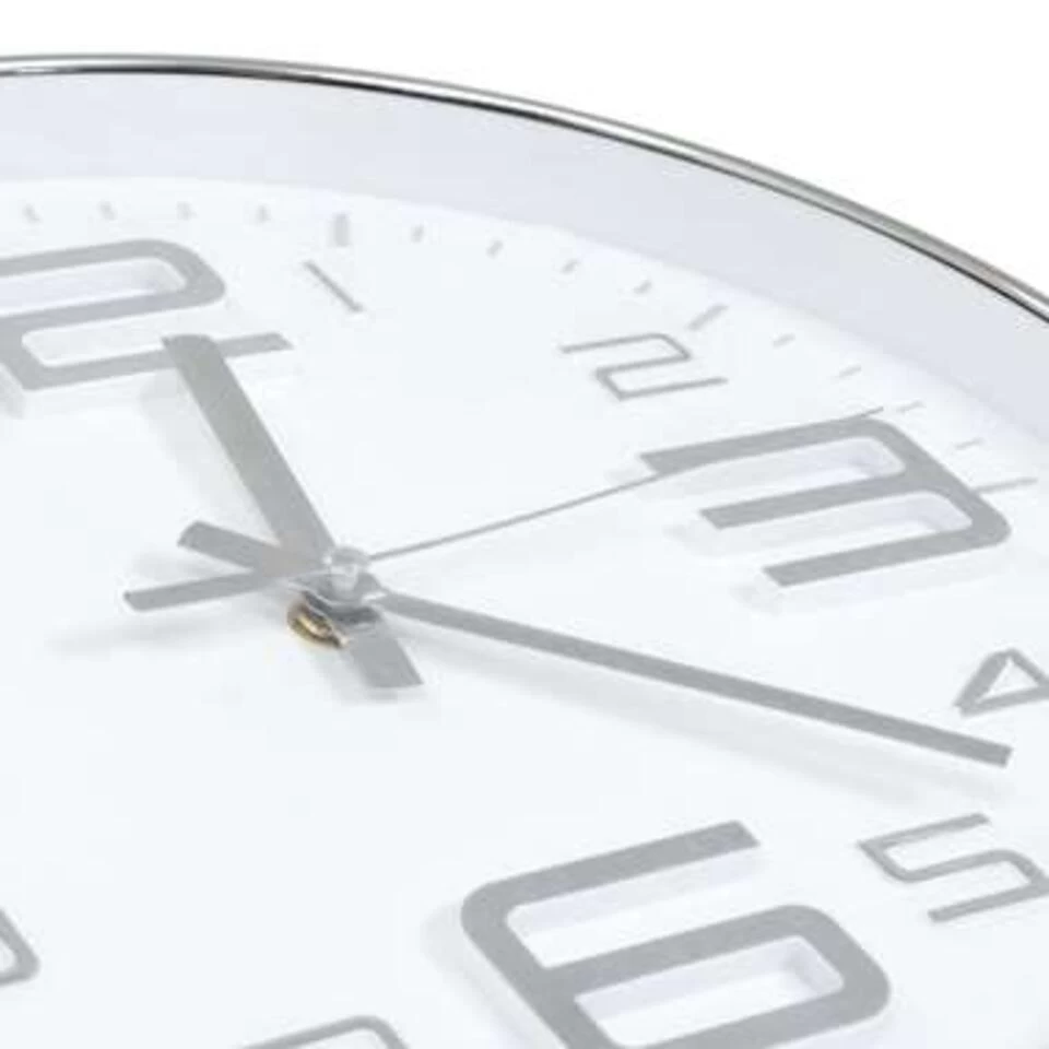 VidaXL Wandklok 30 Cm Zilverkleurig 4 VidaXL Wandklok 30 Cm Zilverkleurig - Afbeelding 4