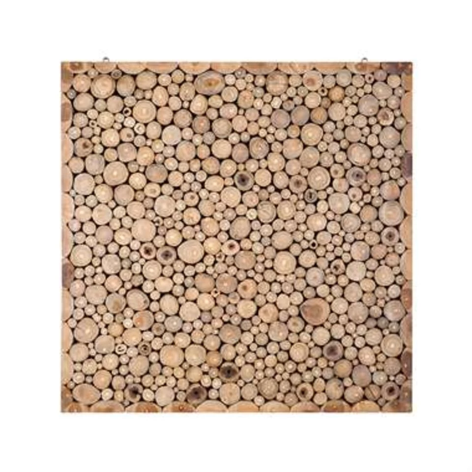 Beliani Wanddecoratie TWIG - Lichte Houtkleur Teakhout 3 Beliani Wanddecoratie TWIG - Lichte Houtkleur Teakhout - Afbeelding 3