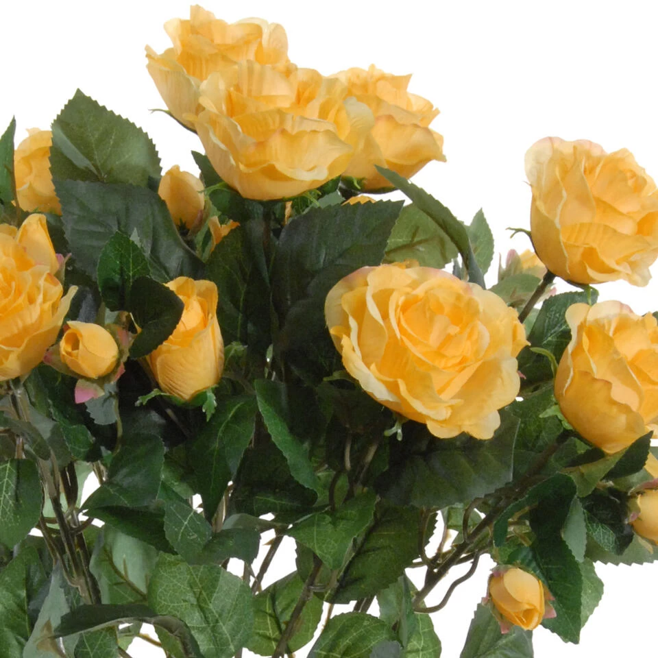 Louis Maes Kunstbloemen Boeket Rozen - Geel - H50 Cm 2 Louis Maes Kunstbloemen Boeket Rozen - Geel - H50 Cm - Afbeelding 2