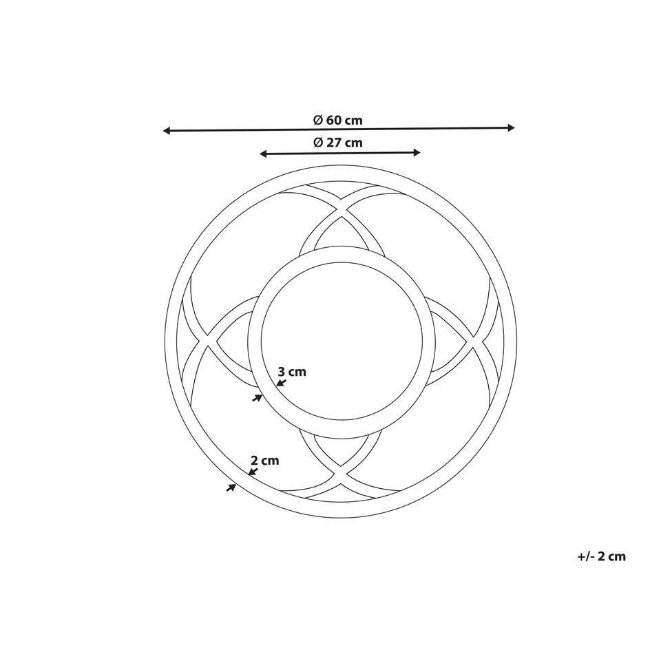 Beliani Decoratieve Spiegel IZTAPALAPA - Lichte Houtkleur Mdf, Glas 2 Beliani Decoratieve Spiegel IZTAPALAPA - Lichte Houtkleur Mdf, Glas - Afbeelding 2