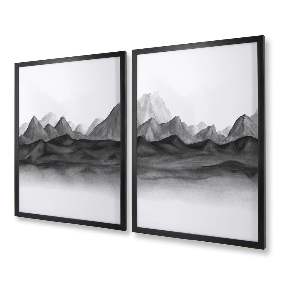 Art For The Home - Print In Frame Set Van 2 - Aquarel Landschap - 4 Art For The Home - Print In Frame Set Van 2 - Aquarel Landschap - - Afbeelding 4