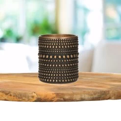 Countryfield Theelichthouder/kaarsenhouder - Zwart/brons - H8 Cm -Home Decoration Store 615d0340f93d4f4fa554b0fa1b69f5cd