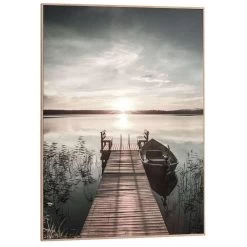 Schilderij Steiger - Blauw - 50x70 Cm