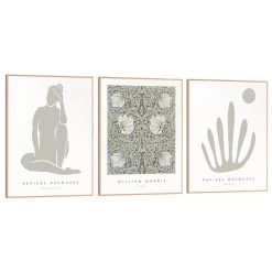 Poster Set 3 Stuks - Grijs - 40x30 Cm