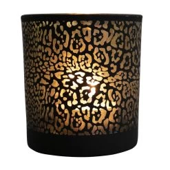 Mars & More Waxinelichthouder - Zwart - Glas - Jaguar Print - 8 Cm -Home Decoration Store 7e057b409d6b421cb5058f20a2fec9e6