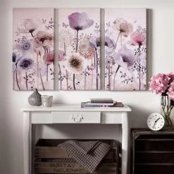 Art For The Home - Canvas Set Van 3 - Klaprozen - 3x 30x60 Cm -Home Decoration Store 81002983 9050
