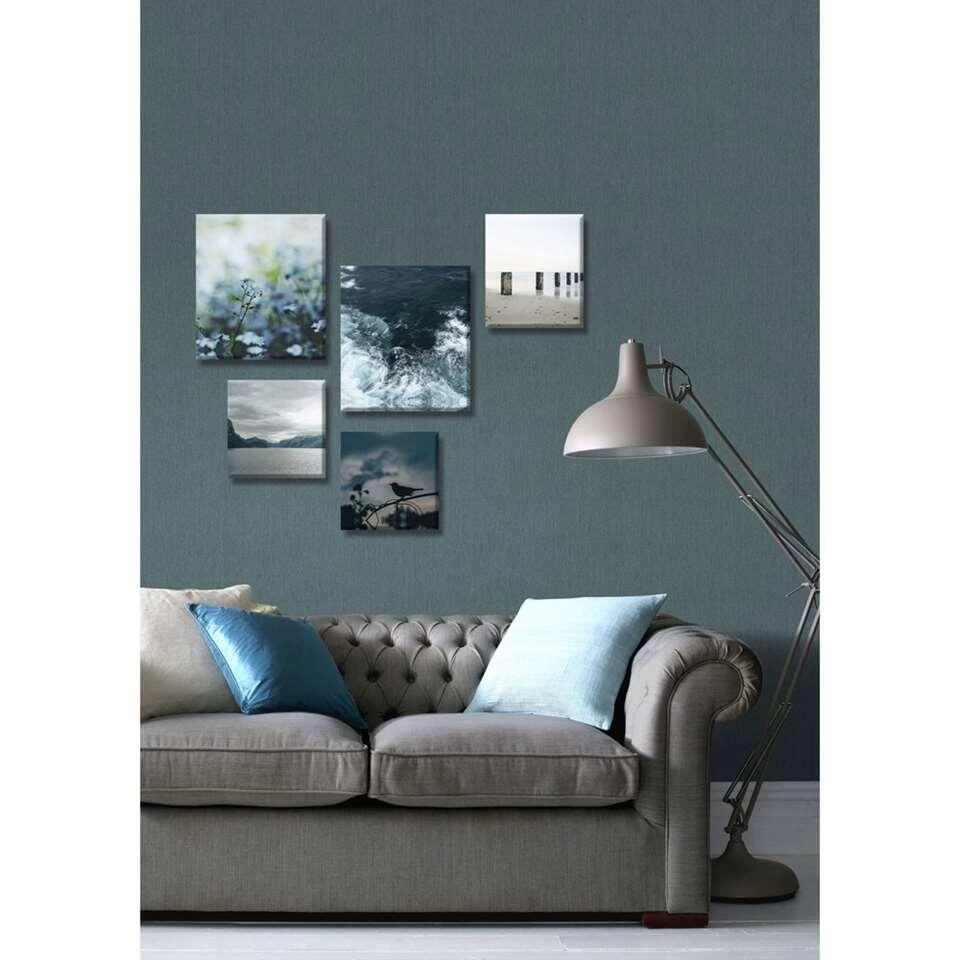 Wohnidee Canvas Set Van 5 Blauwe Stilte - Blauw - 60x80 Cm 1 Wohnidee Canvas Set Van 5 Blauwe Stilte - Blauw - 60x80 Cm