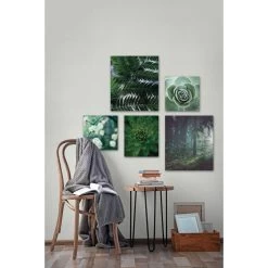 Wohnidee Canvas Set Van 5 Puur Natuur - Groen - 60x80 Cm