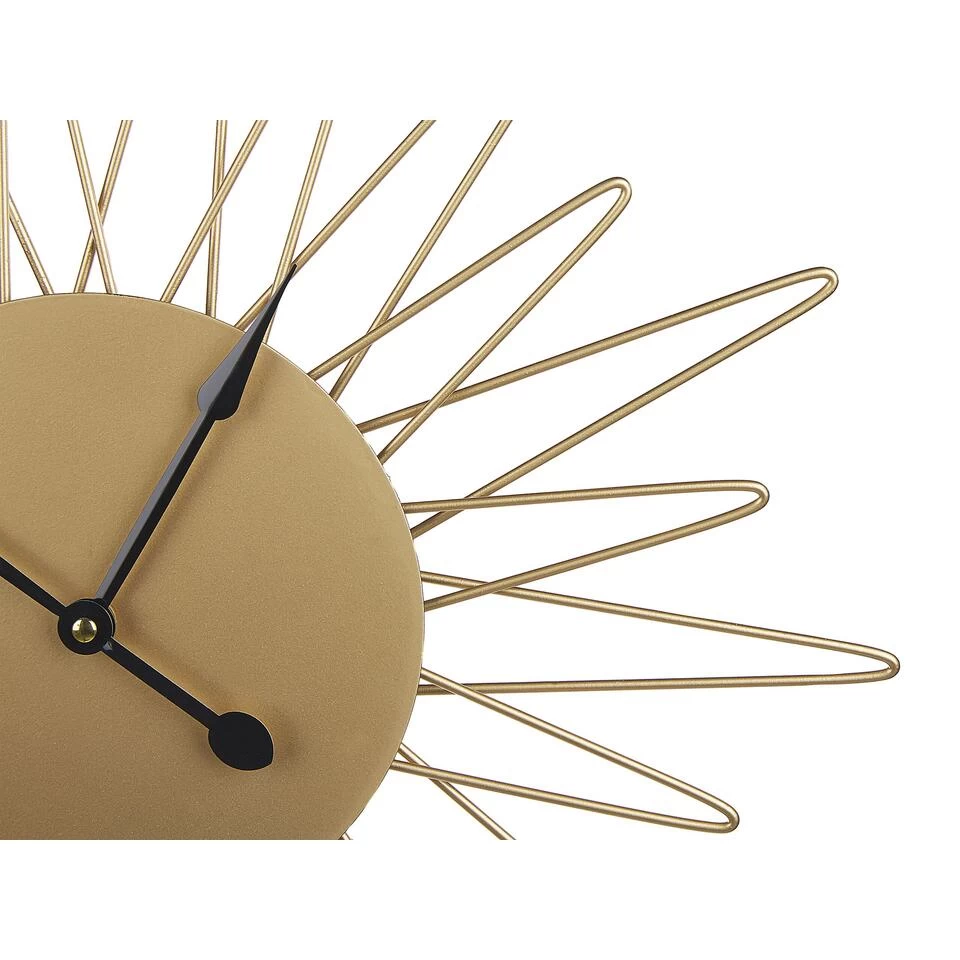 Beliani Wandklok BELFART - Goud Ijzer 4 Beliani Wandklok BELFART - Goud Ijzer - Afbeelding 4
