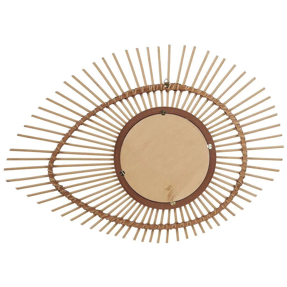 Beliani Wandspiegel BARIO - Natuurlijk Bamboehout 4 Beliani Wandspiegel BARIO - Natuurlijk Bamboehout - Afbeelding 4