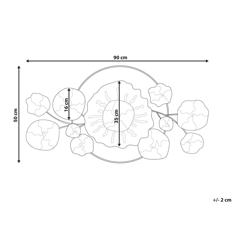Beliani Wanddecoratie CHROMIUM - Goud Ijzer 3 Beliani Wanddecoratie CHROMIUM - Goud Ijzer - Afbeelding 3