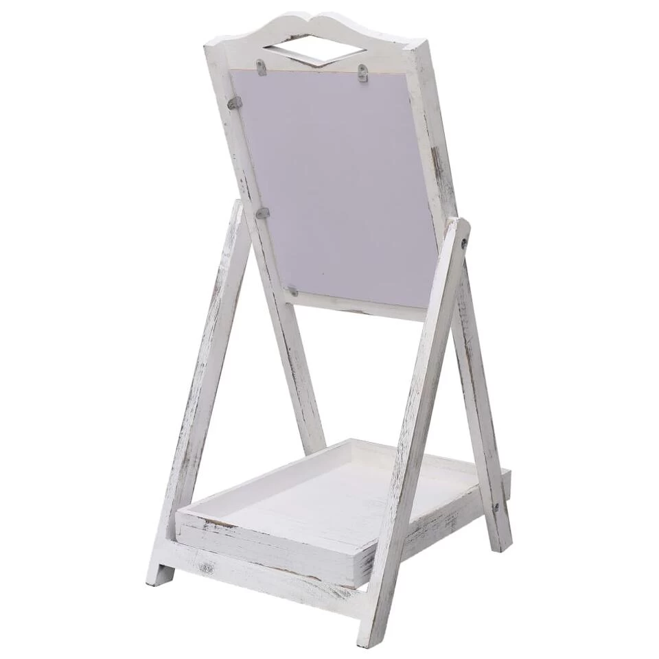 VidaXL Krijtbord Op Standaard 33x39x75 Cm Hout Wit 4 VidaXL Krijtbord Op Standaard 33x39x75 Cm Hout Wit - Afbeelding 4