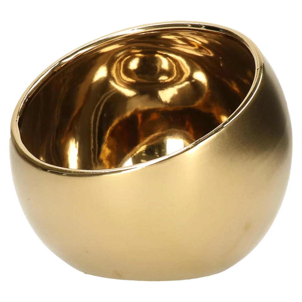 Countryfield Theelichthouder/kaarsenhouder - Goud - H13.5 Cm 2 Countryfield Theelichthouder/kaarsenhouder - Goud - H13.5 Cm - Afbeelding 2