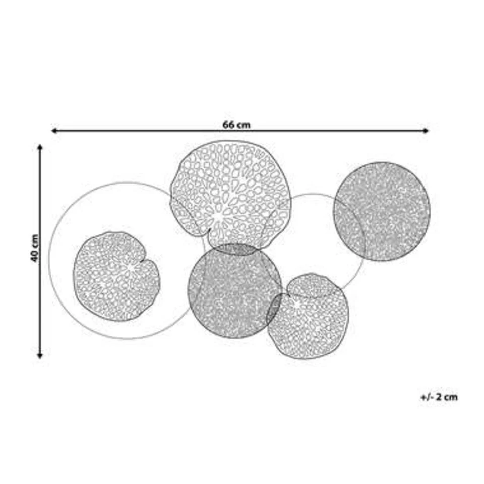 Beliani Wanddecoratie RHODIUM - Zwart Metaal 2 Beliani Wanddecoratie RHODIUM - Zwart Metaal - Afbeelding 2