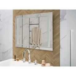 Beliani Badkamerspiegel EYRE - Zilver Synthetisch Materiaal -Home Decoration Store b8a083e0bf744a8d81c272e529b77d4e