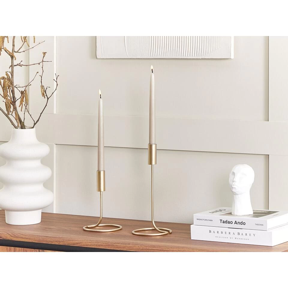 Beliani Kandelaar BUNYU - Goud Ijzer 2 Beliani Kandelaar BUNYU - Goud Ijzer - Afbeelding 2