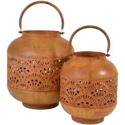 Lesi Living Lantaarn - Metaal - Glas - Roestkleur - Windlicht - 21 Cm -Home Decoration Store c5fa3a016a994e6297383ad16bc9ce3a