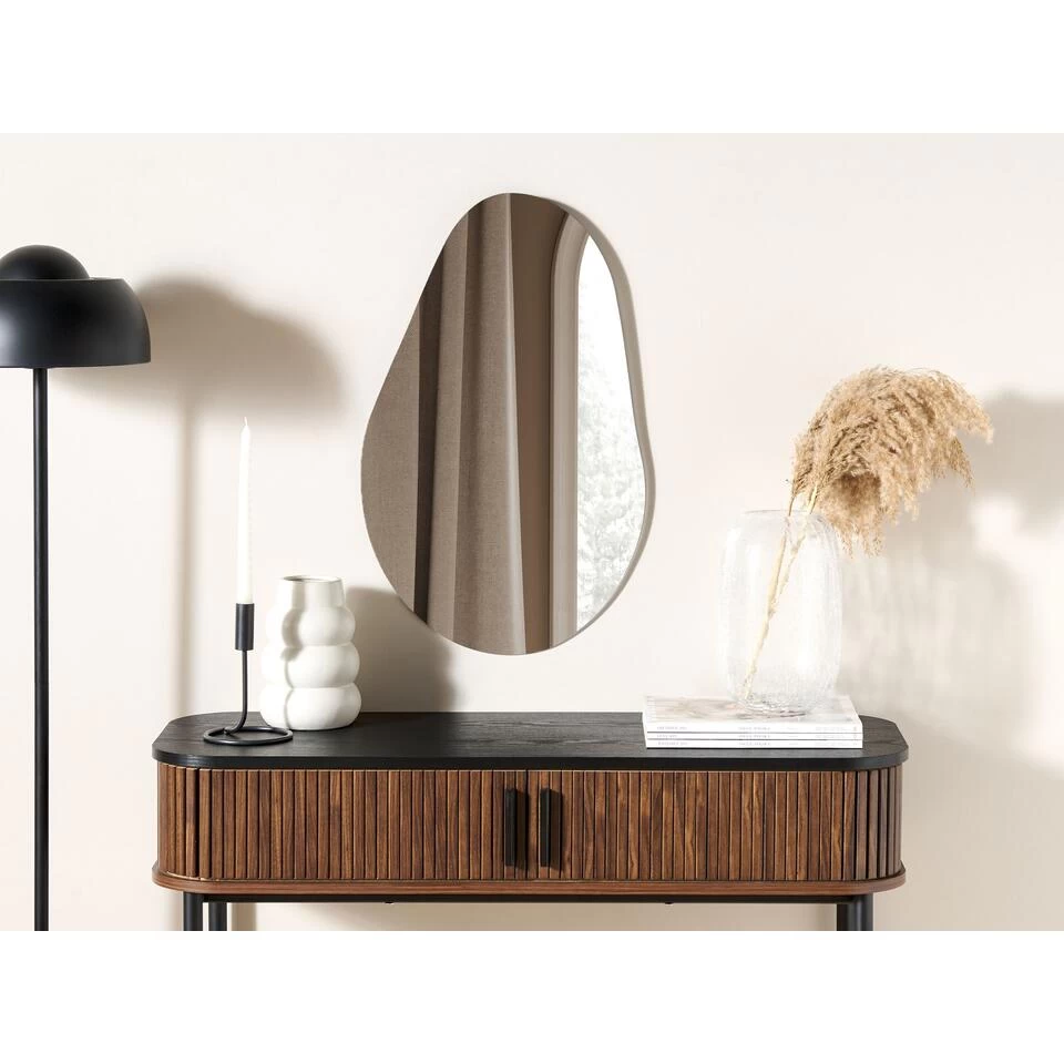 Beliani Wandspiegel AUBAGNE - Zilver Glas 2 Beliani Wandspiegel AUBAGNE - Zilver Glas - Afbeelding 2