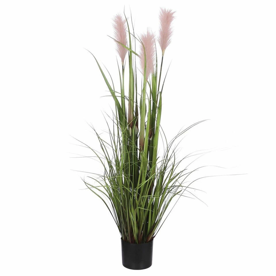 Mica Decorations Kunstplant - Siergras Pluim - Groen/roze - H120 X D45 Cm 2 Mica Decorations Kunstplant - Siergras Pluim - Groen/roze - H120 X D45 Cm - Afbeelding 2