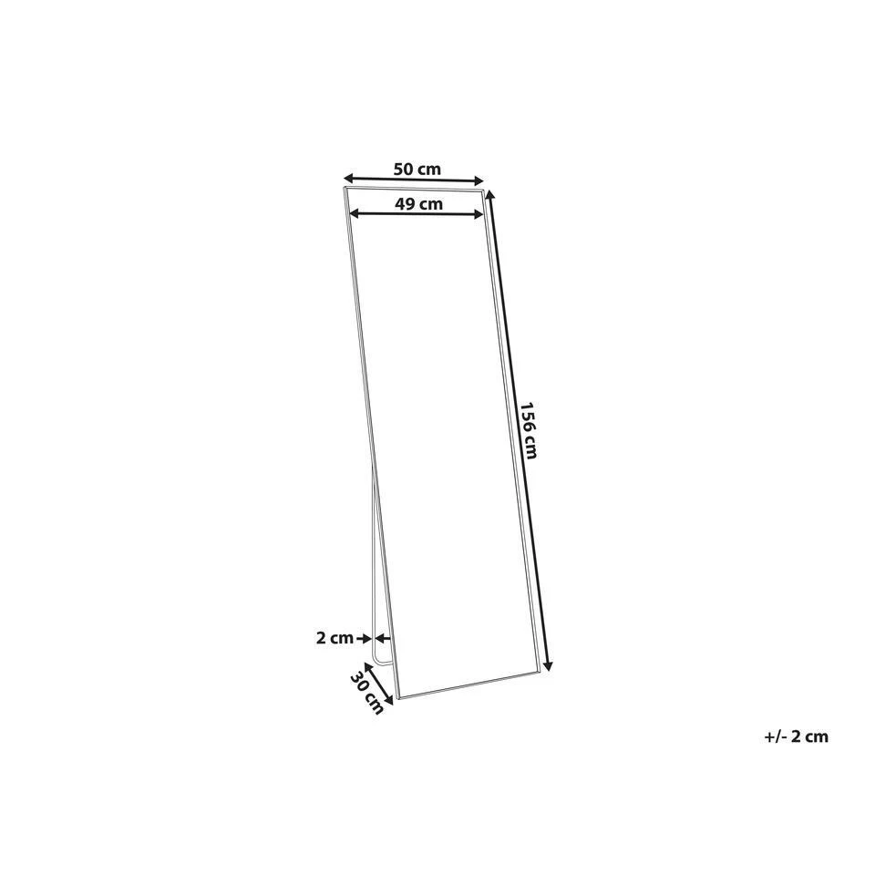 Beliani Staande Spiegel BEAUVAIS - Zilver Aluminium 2 Beliani Staande Spiegel BEAUVAIS - Zilver Aluminium - Afbeelding 2