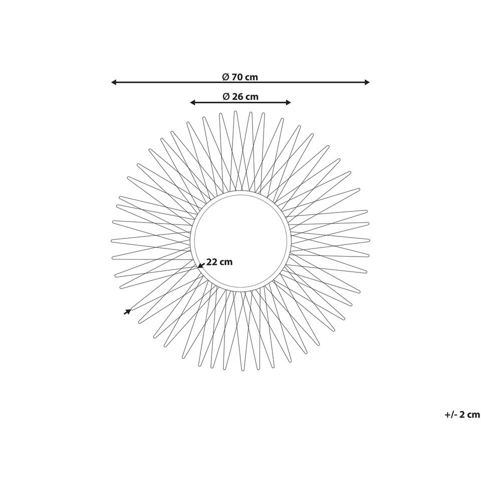 Beliani Wandspiegel SAUMUR - Goud Ijzer, Glas 3 Beliani Wandspiegel SAUMUR - Goud Ijzer, Glas - Afbeelding 3