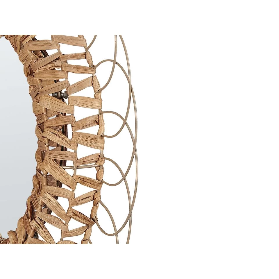 Beliani Wandspiegel PAMOL - Natuurlijk Waterhyacinth 4 Beliani Wandspiegel PAMOL - Natuurlijk Waterhyacinth - Afbeelding 4