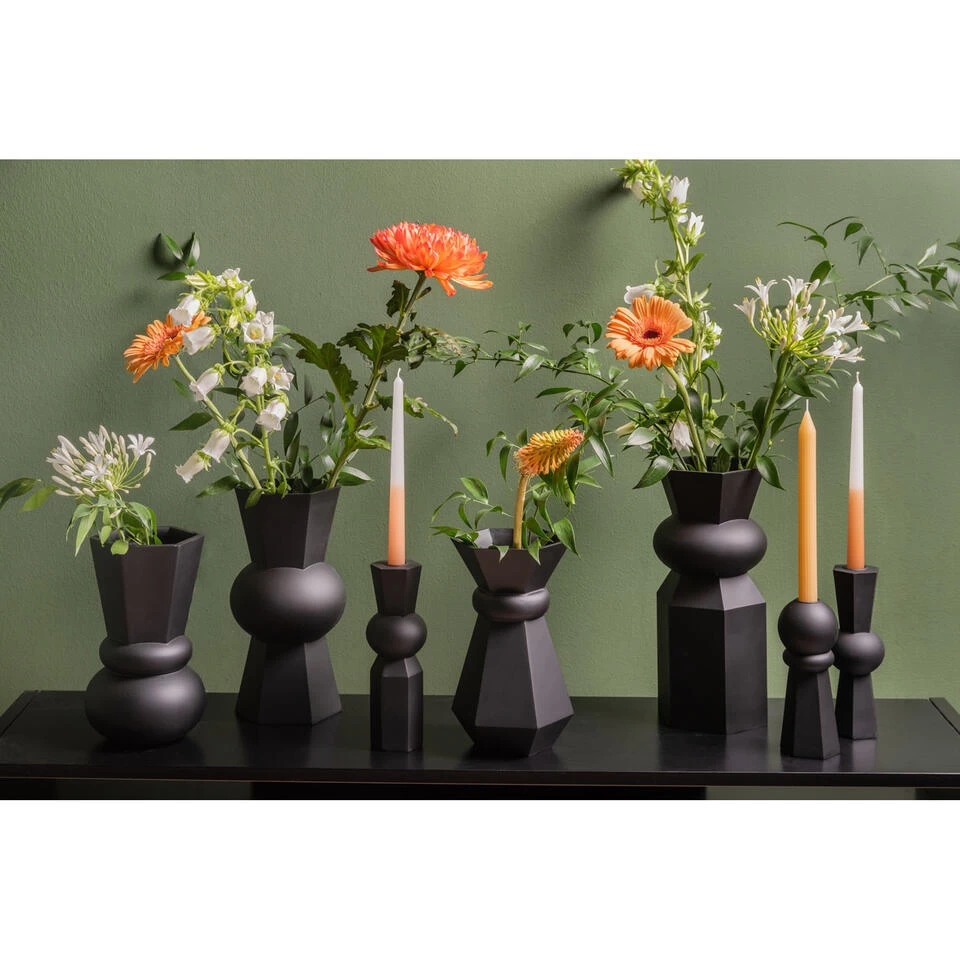 PRESENT TIME Kandelaar Geo Count - Zwart - Ø6cm 2 PRESENT TIME Kandelaar Geo Count - Zwart - Ø6cm - Afbeelding 2