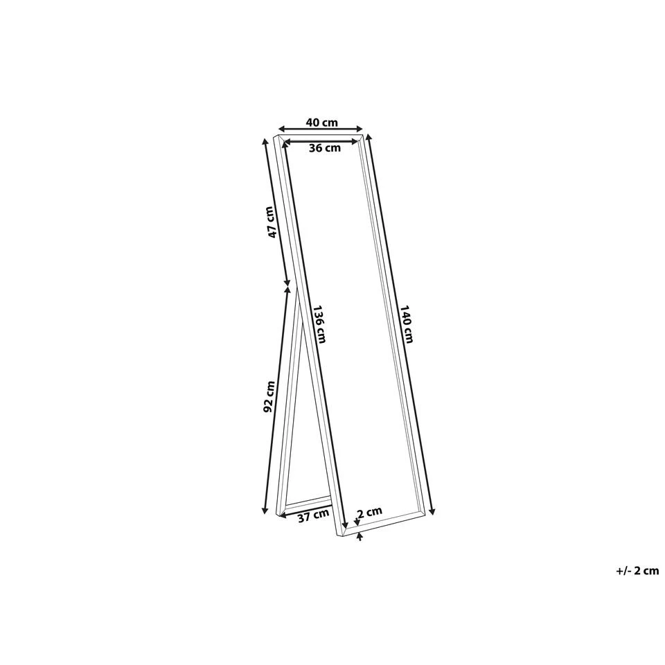 Beliani Staande Spiegel TORCY - Goud Synthetisch Materiaal 3 Beliani Staande Spiegel TORCY - Goud Synthetisch Materiaal - Afbeelding 3