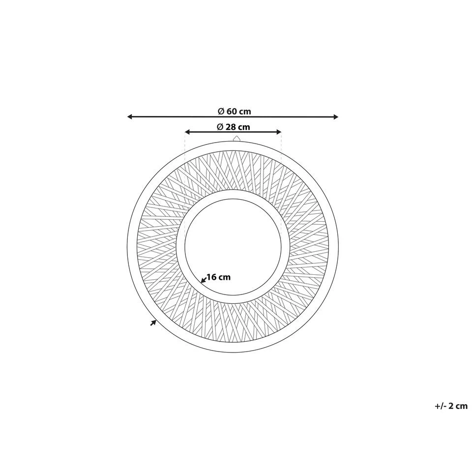 Beliani Wandspiegel BACATA - Lichte Houtkleur Bamboehout 2 Beliani Wandspiegel BACATA - Lichte Houtkleur Bamboehout - Afbeelding 2
