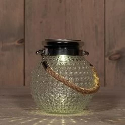 Anna's Collection Solar Lantaarn Glas - Transparant - Bubbel - 10 X 12 Cm -Home Decoration Store fe38459cf49d4d1ca6d04a1aa999e7ae