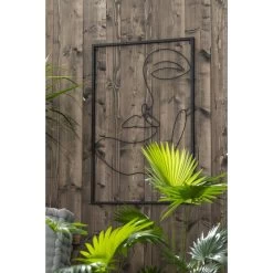Wanddeco Face - Zwart - Metaal - 60x40 Cm -Home Decoration Store sf 71210107 1011