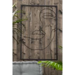 Wanddeco Face - Zwart - Metaal - 60x40 Cm -Home Decoration Store sf 71210107 1012